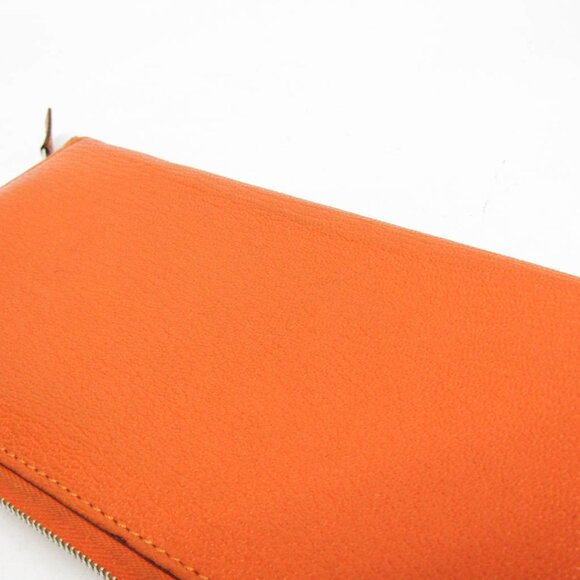 HERMES Orange Leather Wallet - Picture 8 of 16